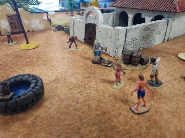 Zombies staggering toward the Big House