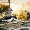 220px Konig class battleship At Jutland, Claus Bergen 2